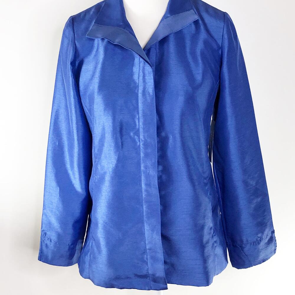 Chico's Womens Jacket O | Small Blue New Button Front